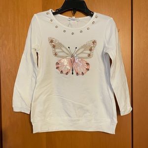 Artigli Toddler Girls Rhinestones Butterfly Top.